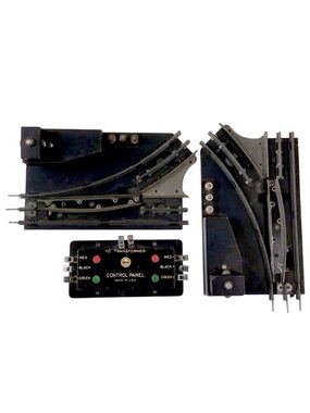 Marx Train Track Switches 2 Left Hand Turnouts & Remote Control Panel O27 Gauge